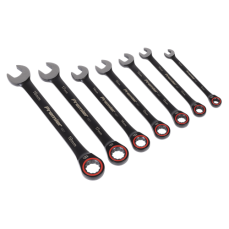 7pc Premier Black Ratchet Spanner Set